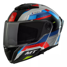 Cargar imagen en el visor de la galería, Casco Abatible MT Atom 2 Bast Blanco Azul Rojo