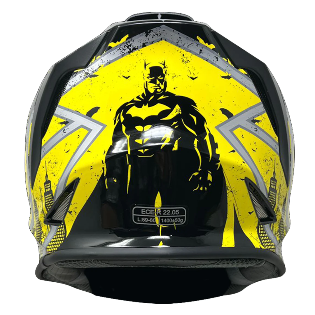 Casco KOV Kroon Batman DC Amarillo Vvasser Moto Art