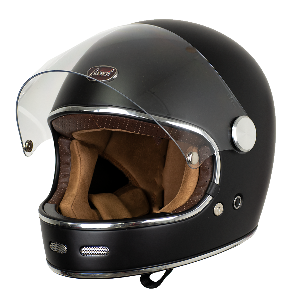Casco Retro Beon BAROCK B510 Negro Mate Vvasser Moto Art