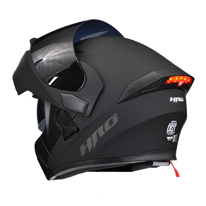 Casco HRO Abatible Negro Luz LED Vvasser Moto Art